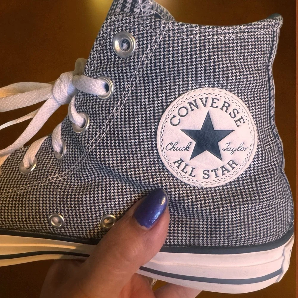 Converse Chuck Taylor All Star Women’s  Hi “Twisted Prep” BLACK/WHITE/EGRET - Picture 6 of 14